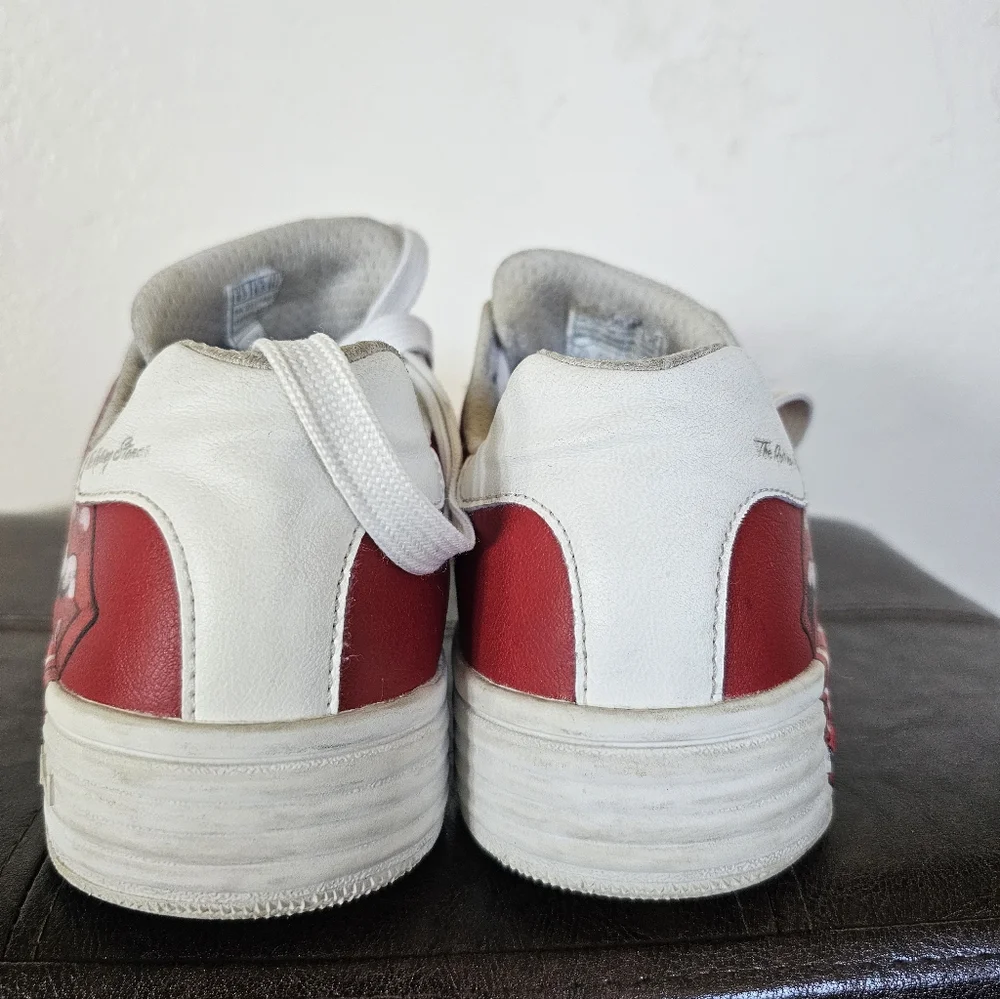 Rolling Stones X Mark Nason Leather Palmilla Marquee Red White Sneakers‎ 9.5